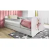 Obrazek Łóżko dziecięce Babydreams+SZ+M biały 80x160 baletnica