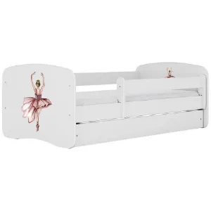 Łóżko dziecięce Babydreams+SZ+M biały 80x180 baletnica
