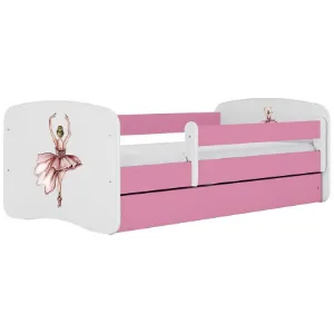 Łóżko dziecięce Babydreams+SZ+M różowy 80x180 baletnica
