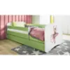 Obrazek Łóżko dziecięce Babydreams+SZ+M zielony 80x180 baletnica
