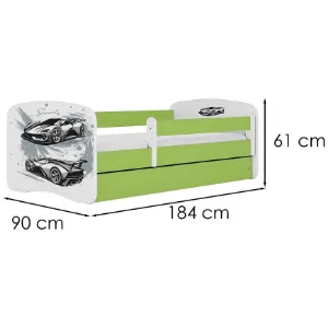 Obrazek Łóżko dziecięce Babydreams+SZ+M zielony 80x180 auto