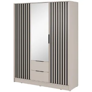Szafa Nelly 3D Lustro Cashmere/czarny pop