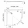 Obrazek Brodzik półokrągły 90x90x12 R55 Espera Plus AQM4634