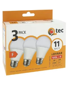 Obrazek Żarówka Led Qtec 11W A60 E27 2700K 3pack