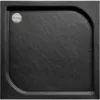 Obrazek Brodzik kwadratowy Oskar Stone Effect New 80x80 czarny