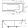 Obrazek Wanna Integra 150/75  P + parawan 2 elementowy