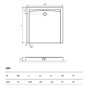 Obrazek Brodzik Forma Compakt 100X100 (BREX.FOR10WHC)