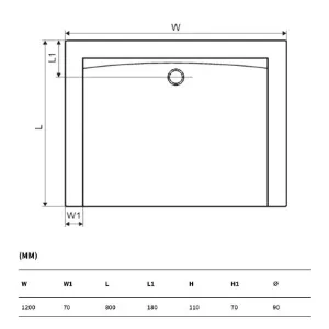 Obrazek Brodzik Forma Compakt 800X1200X110 BREX.FOR128WHC