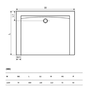 Obrazek Brodzik Forma Compakt 900X1200X110 BREX.FOR12WHC