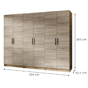 Obrazek Szafa X3 Gold 2d Dąb Craft Złoty/Dąb Sonoma