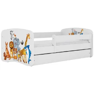 Obrazek Łóżko dziecięce Babydreams+SZ+M biały 70x140 zwierzęta