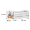 Obrazek Łóżko dziecięce Babydreams+SZ+M biały 70x140 zwierzęta