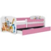 Obrazek Łóżko dziecięce Babydreams+SZ+M różowy 70x140 zwierzęta