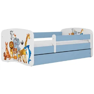 Łóżko dziecięce Babydreams+SZ+M niebieski 80x160 zwierzęta
