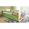 Obrazek Łóżko dziecięce Babydreams+SZ+M zielony 80x160 zwierzęta