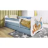 Obrazek Łóżko dziecięce Babydreams+SZ+M niebieski 80x180 zwierzęta