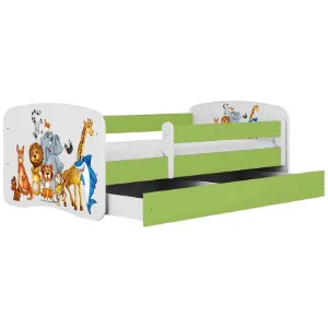 Obrazek Łóżko dziecięce Babydreams+SZ+M zielony 80x180 zwierzęta