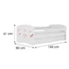 Obrazek Łóżko dziecięce Babydreams+SZ+M biały 70x140 tańczące króliczki