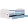 Obrazek Łóżko dziecięce Babydreams+SZ+M niebieski 70x140 tańczące króliczki