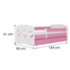 Obrazek Łóżko dziecięce Babydreams+SZ+M różowy 80x160 tańczące króliczki