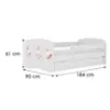 Obrazek Łóżko dziecięce Babydreams+SZ+M biały 80x180 tańczące króliczki