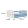 Obrazek Łóżko dziecięce Babydreams+SZ+M niebieski 80x180 tańczące króliczki