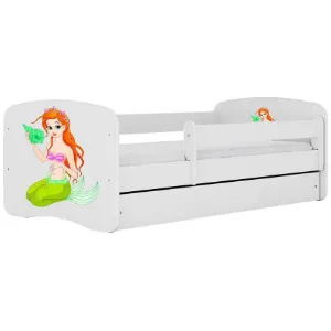 Obrazek Łóżko dziecięce Babydreams+SZ+M biały 70x140 syrenka