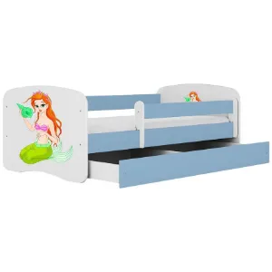 Obrazek Łóżko dziecięce Babydreams+SZ+M niebieski 80x160 syrenka