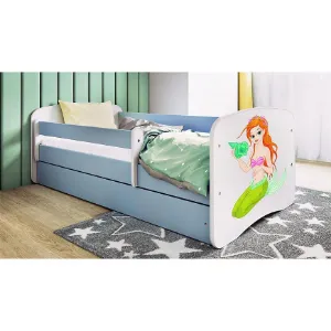Obrazek Łóżko dziecięce Babydreams+SZ+M niebieski 80x160 syrenka