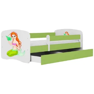 Obrazek Łóżko dziecięce Babydreams+SZ+M zielony 80x160 syrenka