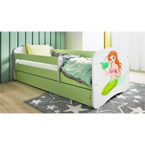 Obrazek Łóżko dziecięce Babydreams+SZ+M zielony 80x160 syrenka
