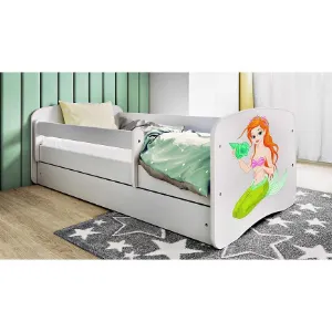 Obrazek Łóżko dziecięce Babydreams+SZ+M biały 80x180 syrenka