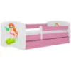 Obrazek Łóżko dziecięce Babydreams+SZ+M różowy 80x180 syrenka