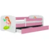 Obrazek Łóżko dziecięce Babydreams+SZ+M różowy 80x180 syrenka