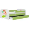 Obrazek Łóżko dziecięce Babydreams+SZ+M zielony 80x180 syrenka