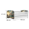 Obrazek Łóżko dziecięce Babydreams+SZ+M biały 70x140 statek