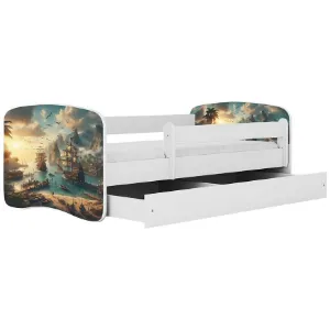 Obrazek Łóżko dziecięce Babydreams+SZ+M biały 80x160 statek
