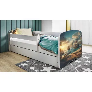 Obrazek Łóżko dziecięce Babydreams+SZ+M biały 80x160 statek