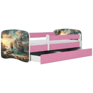 Obrazek Łóżko dziecięce Babydreams+SZ+M różowy 80x160 statek