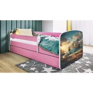 Obrazek Łóżko dziecięce Babydreams+SZ+M różowy 80x160 statek