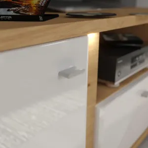 Obrazek Szafka RTV Avila 2D1S AILF01 biały/dąb artisan