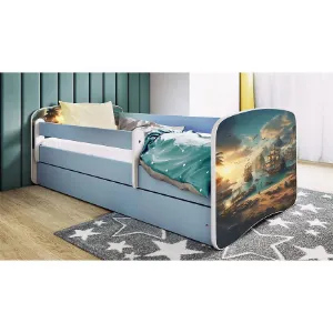 Obrazek Łóżko dziecięce Babydreams+SZ+M niebieski 80x180 statek