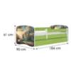 Obrazek Łóżko dziecięce Babydreams+SZ+M zielony 80x180 statek