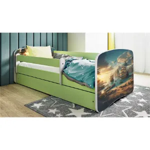Obrazek Łóżko dziecięce Babydreams+SZ+M zielony 80x180 statek