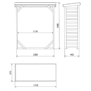 Obrazek Drewutnia Lozana – 130x50x145 cm
