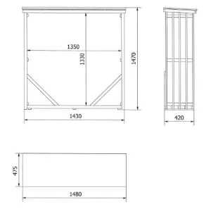 Obrazek Drewutnia Lugano – 148x47,5x147 cm