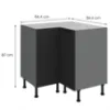 Obrazek Szafka Kuchenna Aria-Bl/Ant Anti Fingerprint 90x90 Dn 2f Bb
