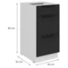 Obrazek Szafka Kuchenna Aria-Bl/Wh Anti Fingerprint 40d 3s Bb