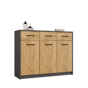 Obrazek Komoda Polis 3D3S antracyt/dąb artisan