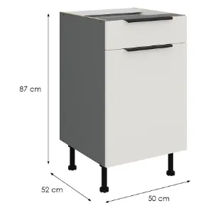 Obrazek Szafka Kuchenna Aria-Wh/Ant Anti Fingerprint 50d 1f 1s Bb